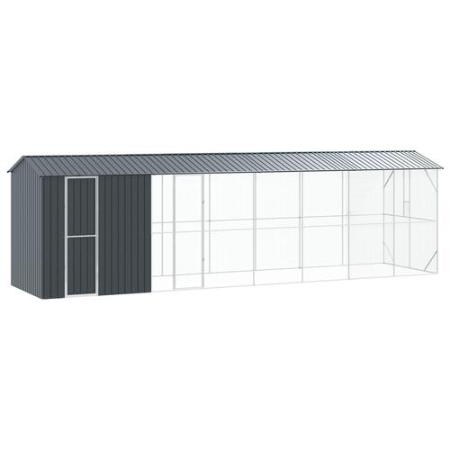Fuglebur med Forlængelse Antracit 210x838x247 cm Stål