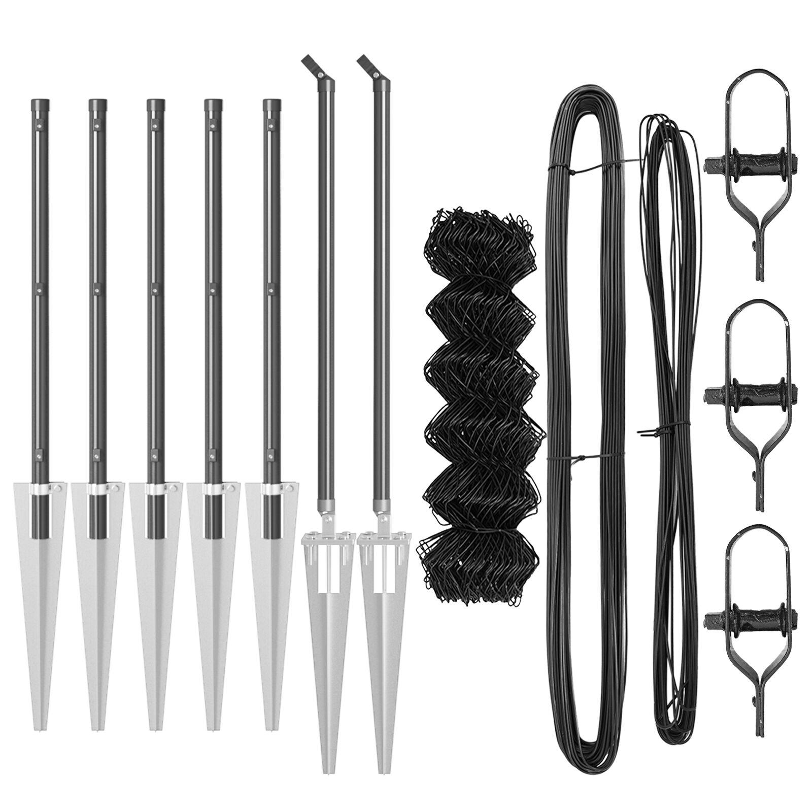 Kædehegn med 7 Spike Posts 0.8x10 m Galvaniseret Stål
