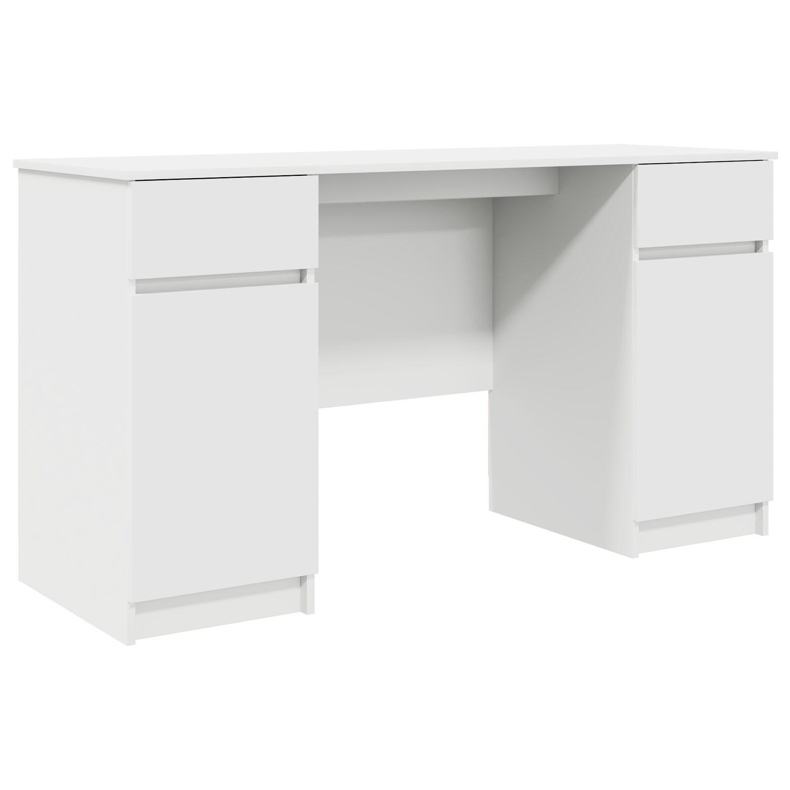 Skrivebord Hvid 140x49x76 cm Konstrueret træ
