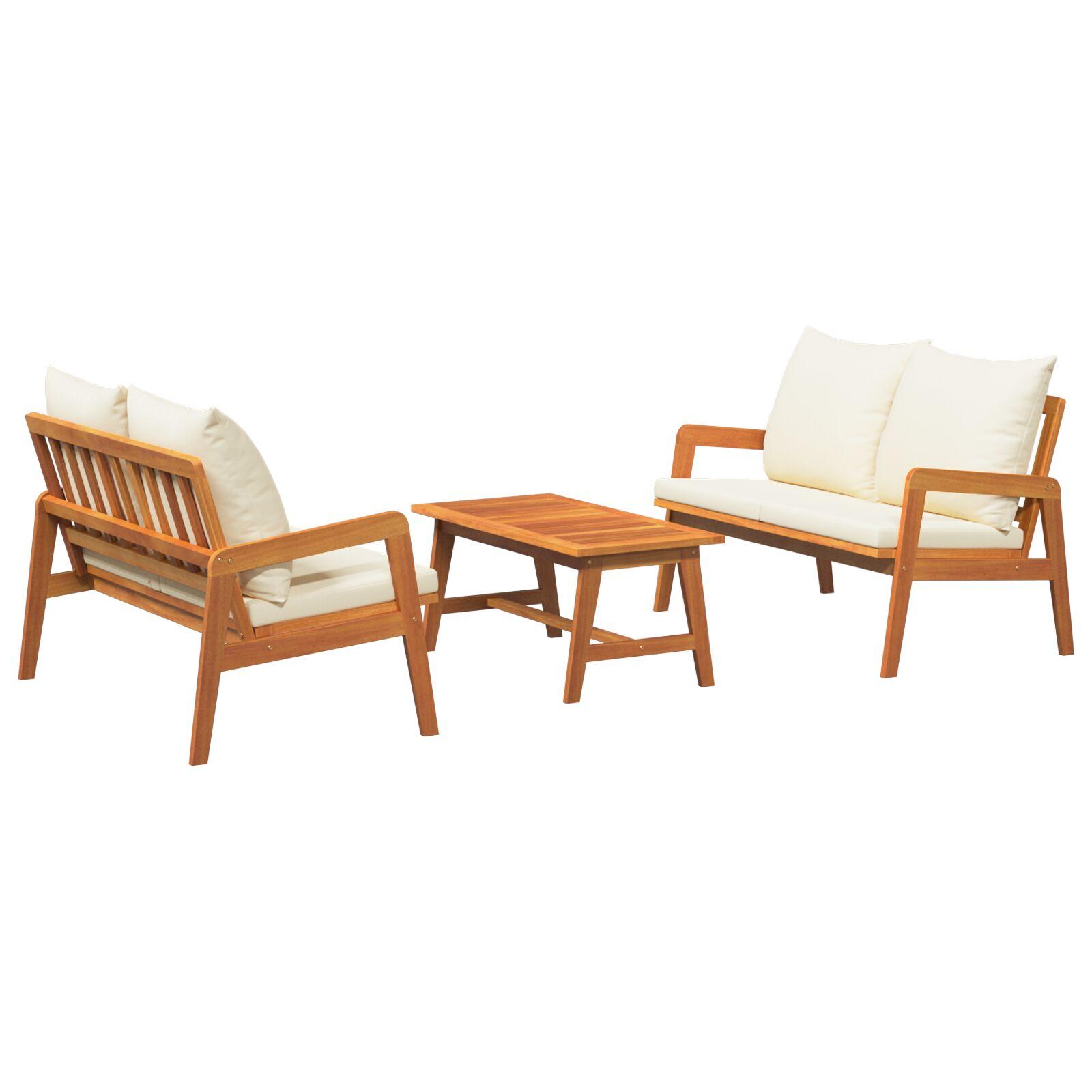 Bistrosæt 3 stk Brun 75 x 45 x 38cm Massivt akacietræ billede
