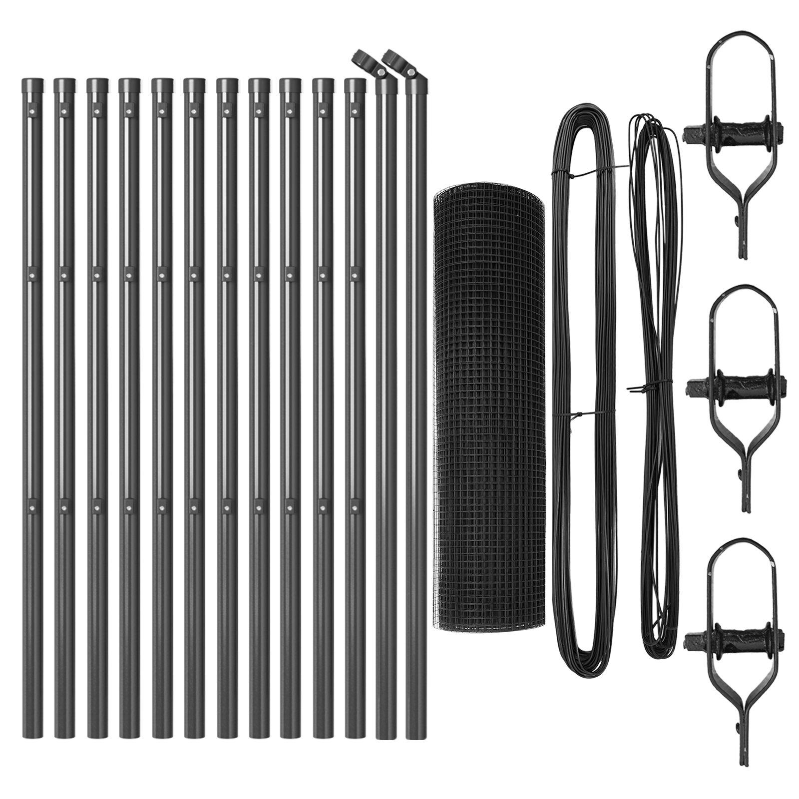 Svejset trådhegn med 13 stolper Grå 0.6x25 m Stål