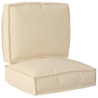 2 Stk. Pallepude Sæt Beige Oxford Stof