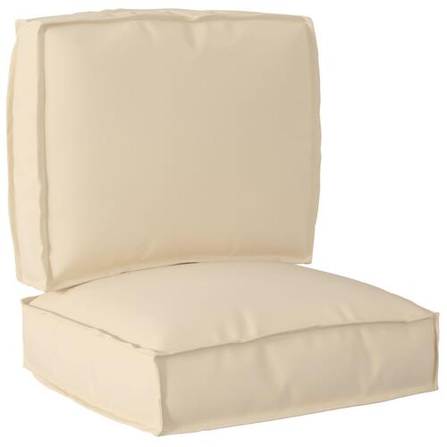 2 Stk. Pallepude Sæt Beige Oxford Stof