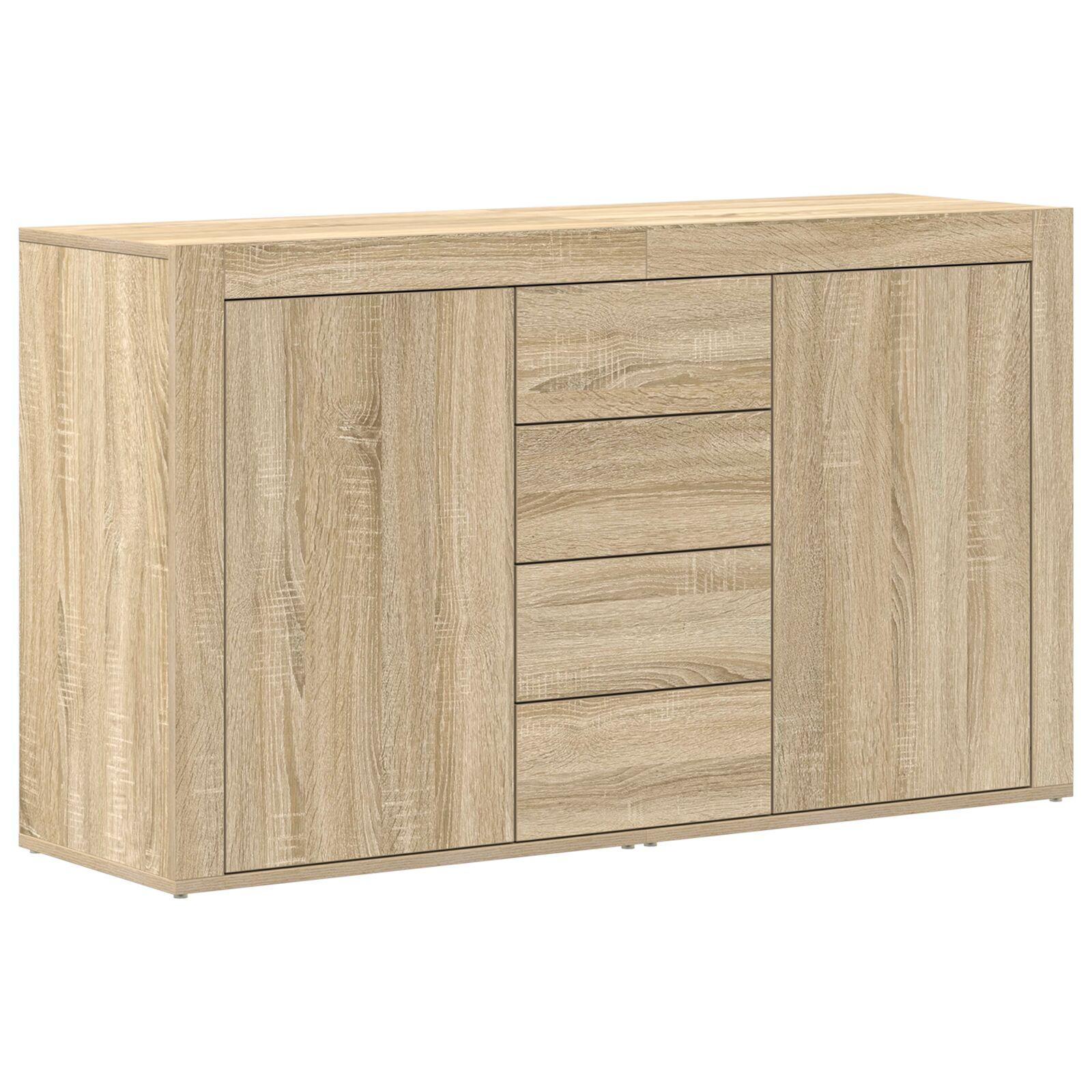 Sidebord med skuffe Sonoma-eg 120 x 36 x 69 cm Konstrueret træ billede