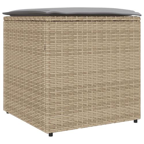 Udendørs Opbevaringskasse Beige Syntetisk Rattan Mellem
