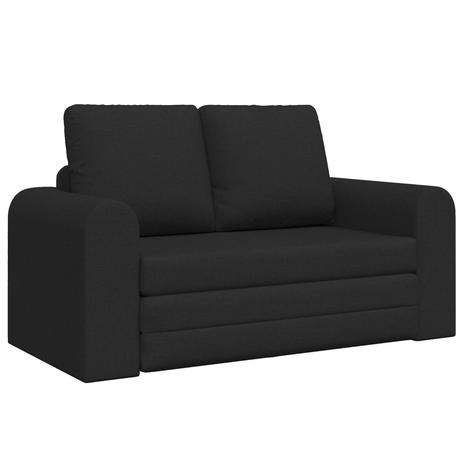 Gulv Sofa Seng 2-i-1 Sort 148x71x83 cm Stof