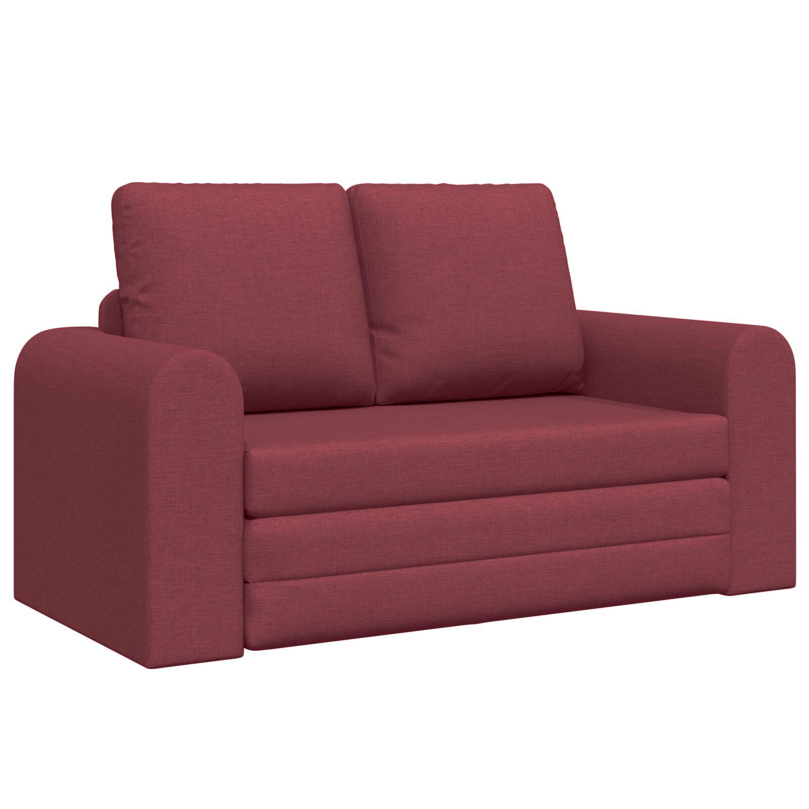 Gulv Sofa Seng 2-i-1 Vin Rød 148x71x83 cm Stof