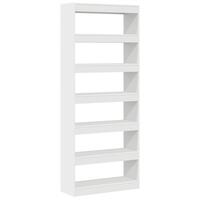 Hvid Boghylde Hvid MDF 80 x 30 x 198 cm Opbevaring Boghylde
