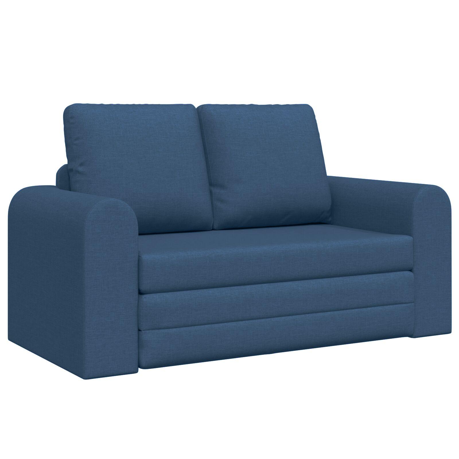 Sovesofa i blå stof - kompakt 2-personers med 60 cm siddebredde billede