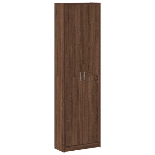 Garderobe Brun Egetræ 55x25x189 cm Træ