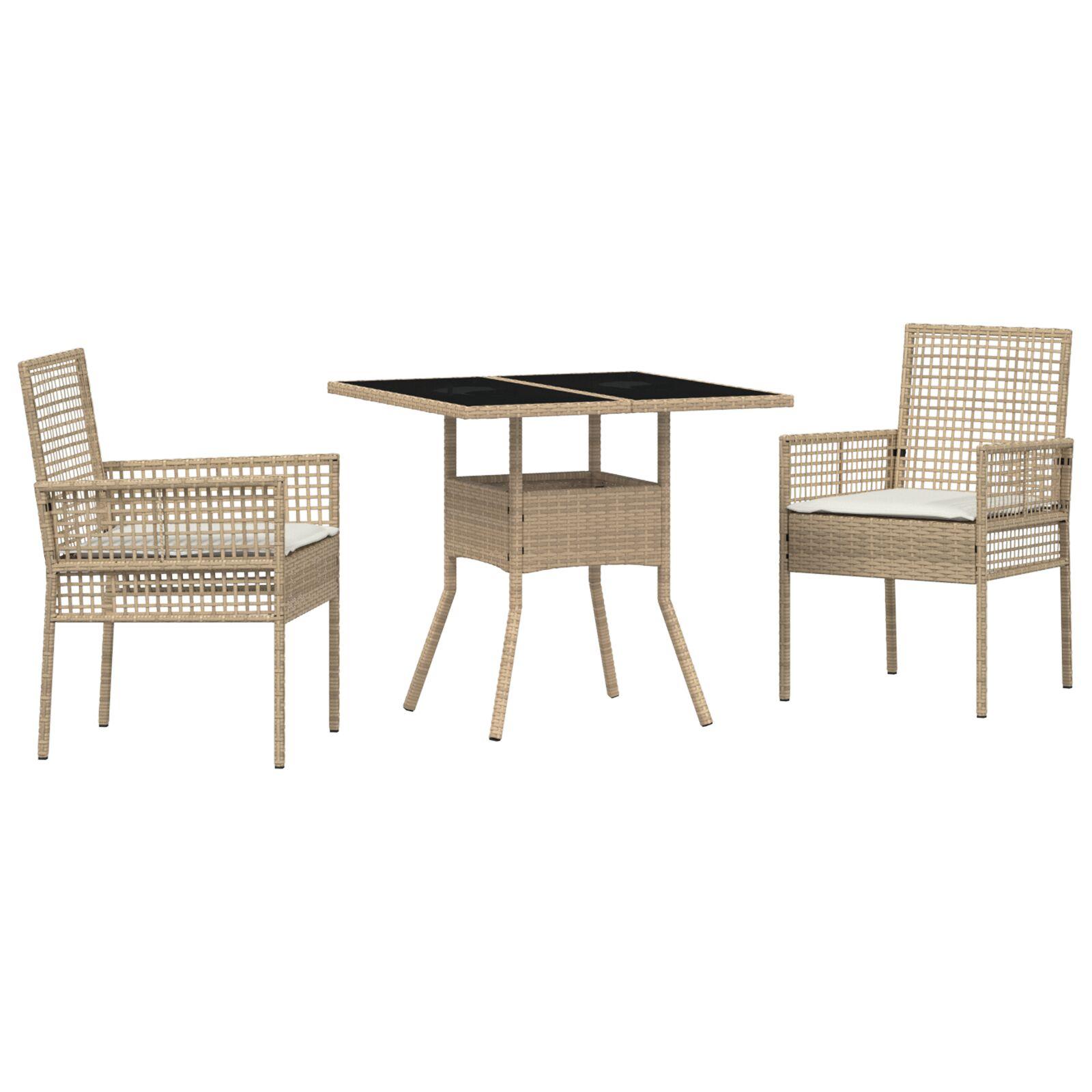 3-dels have spisebordssæt Beige Poly Rattan