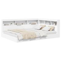 Bogreol Seng Hvid 160x200 cm Konstrueret træ