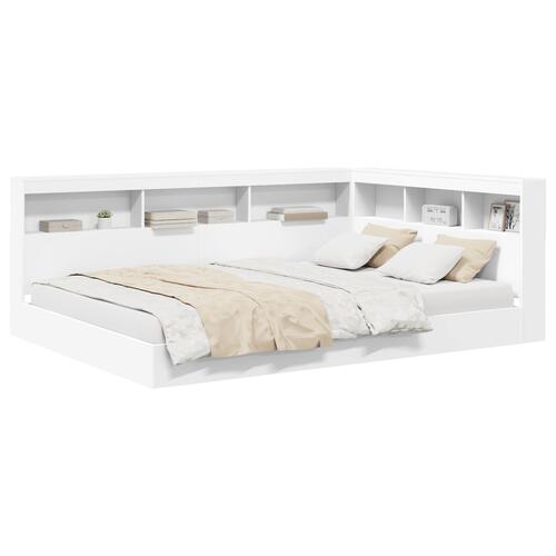 Bogreol Seng Hvid 160x200 cm Konstrueret træ