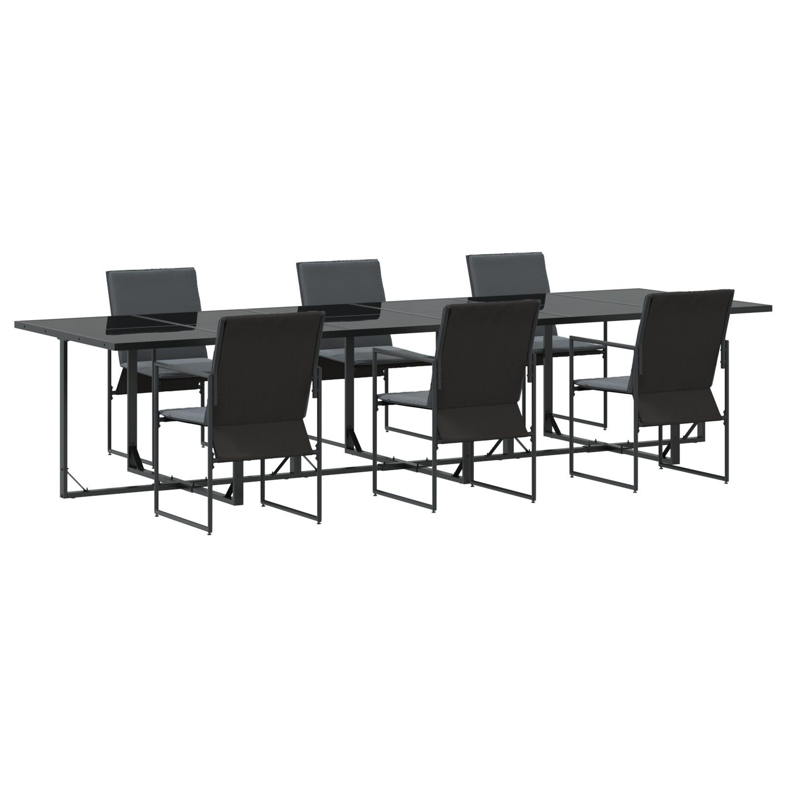 9-delt have spisebordssæt med puder, stål og tekstilene