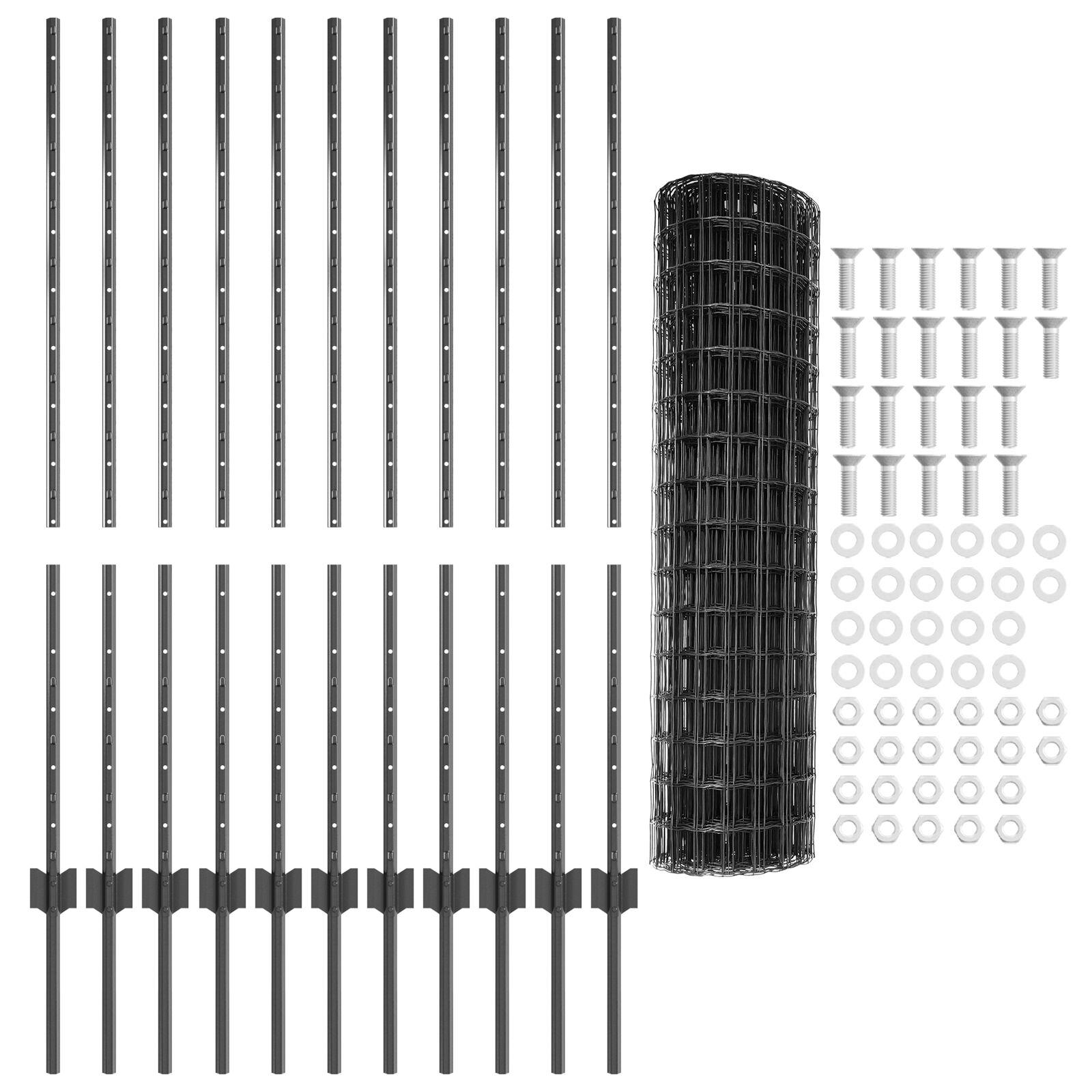 Havehegnsæt Sæt med 2 Grå Pulverlakeret stål 25 x 1,2 m