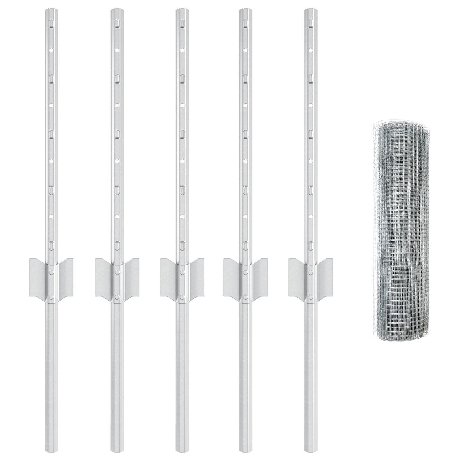 Svejset Ledhegn med 5 Ustænger Sølv 0.4x10 m Stål