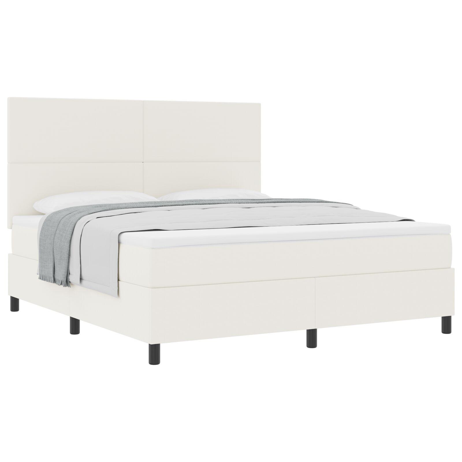 Box Spring Seng med Madras Creme Super King Corduroy Stof