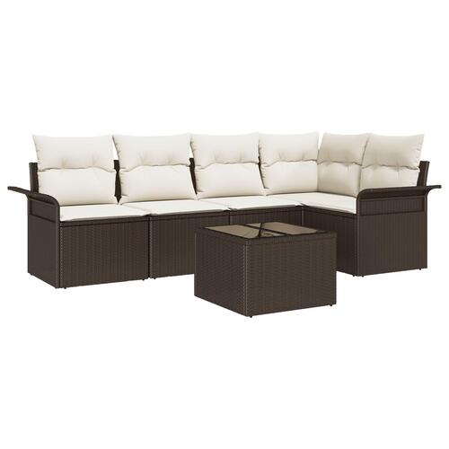 5 delt have sofa sæt med puder grå poly rattan