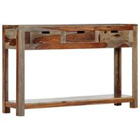 Konsolbord med 3 skuffer 120x30x75 cm massivt sheeshamtræ
