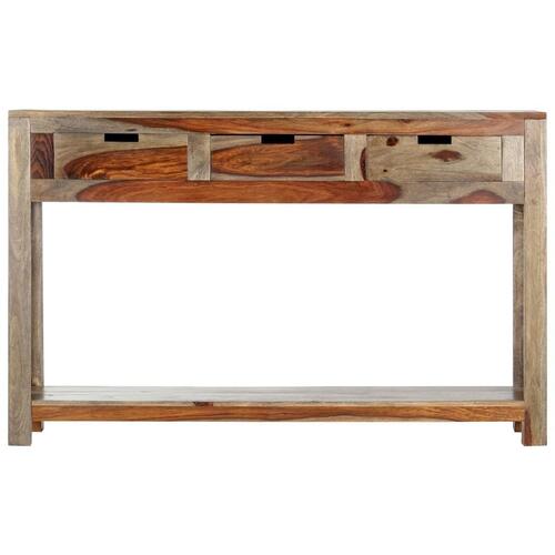 Konsolbord med 3 skuffer 120x30x75 cm massivt sheeshamtræ