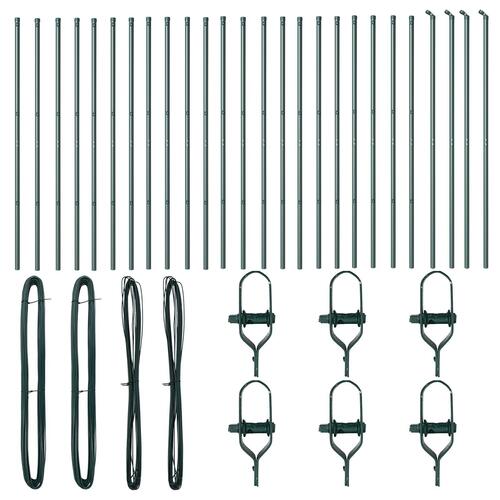 Hegnspæle 26 stk Grøn Ø32 mm 150 cm Galvaniseret Stål