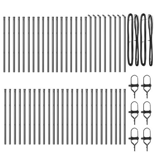 Stakit Stolper 52 stk Grå Ø32 mm 120 cm Galvaniseret Stål