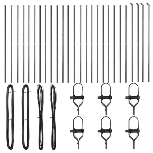 Hegnspæle 26 stk Grå Ø32 mm 150 cm Galvaniseret Stål