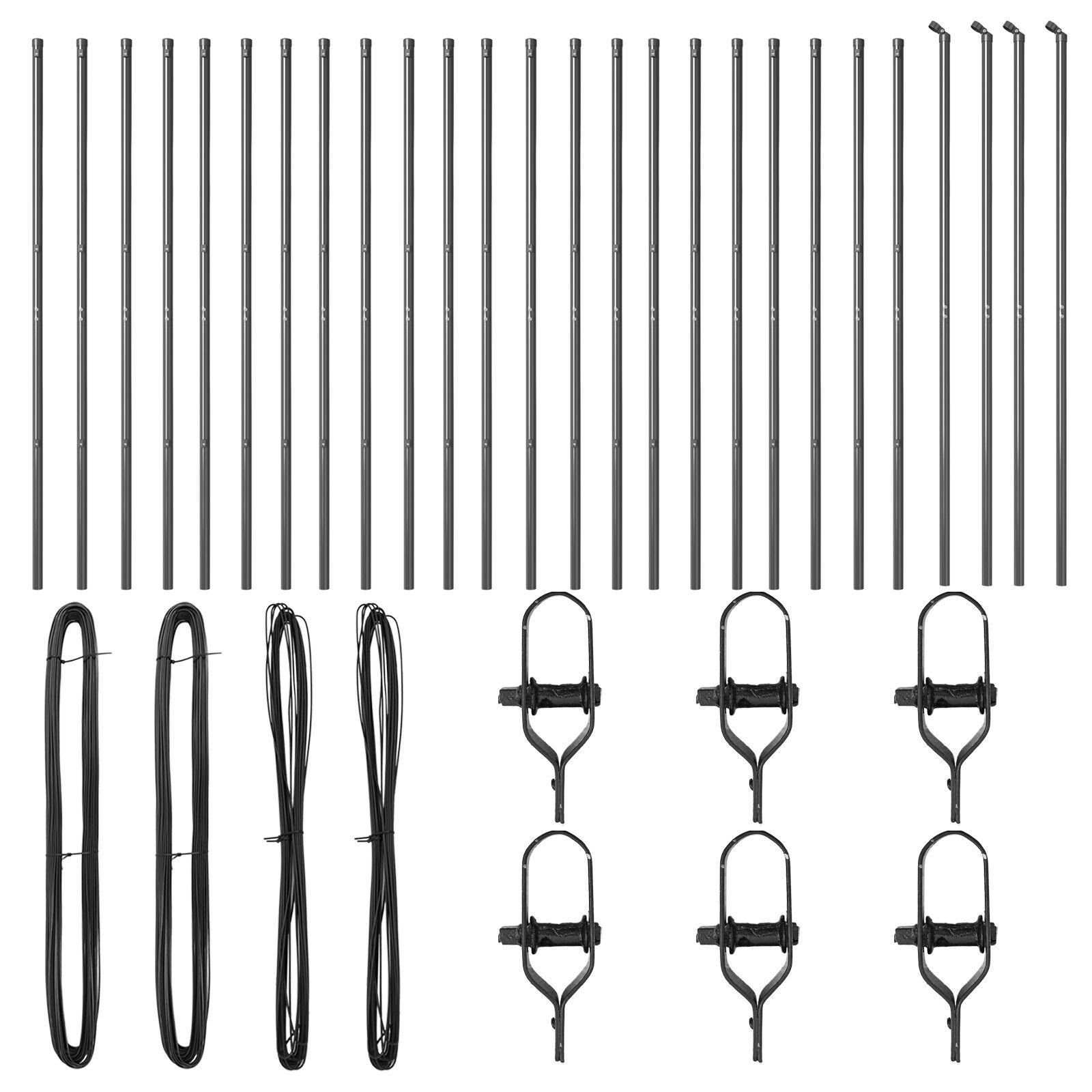 Hegnspæle 26 stk Grå Ø32 mm 150 cm Galvaniseret Stål