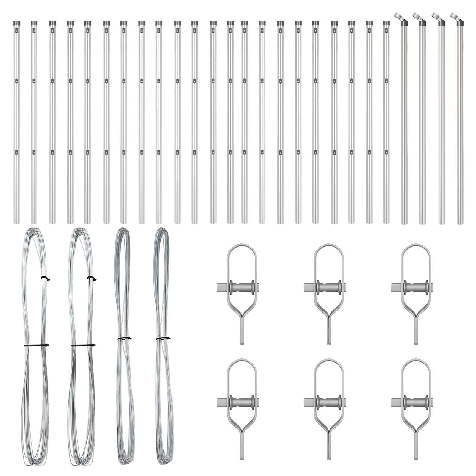 Stakitter 26 stk Ø32 mm 120 cm Galvaniseret Stål