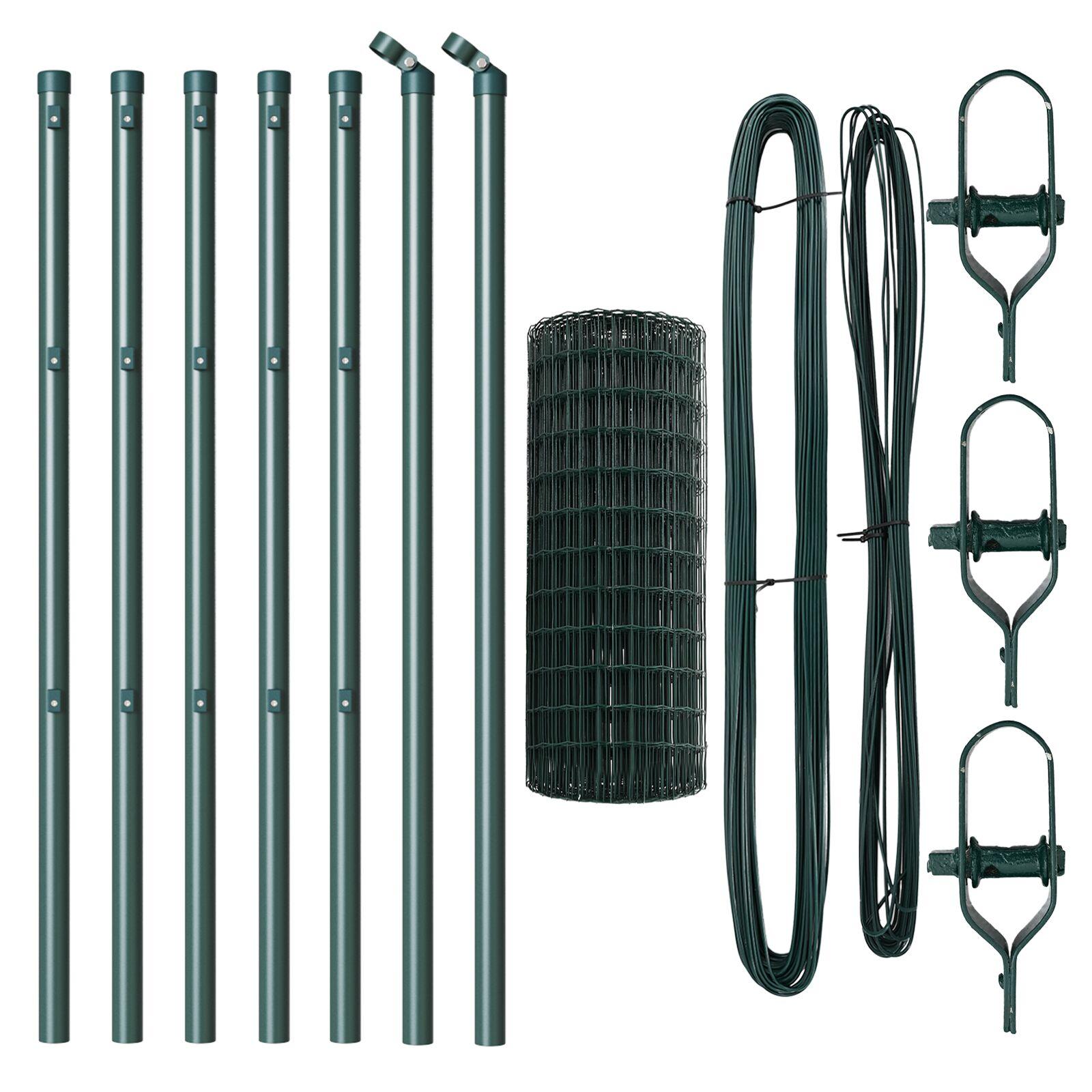 Euro Hejn med 7 Pæle 0.6x10 m Galvaniseret Stål Grøn