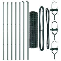 Euro Hegn med 7 Posts 1.4x10 m Galvaniseret Stål Grøn