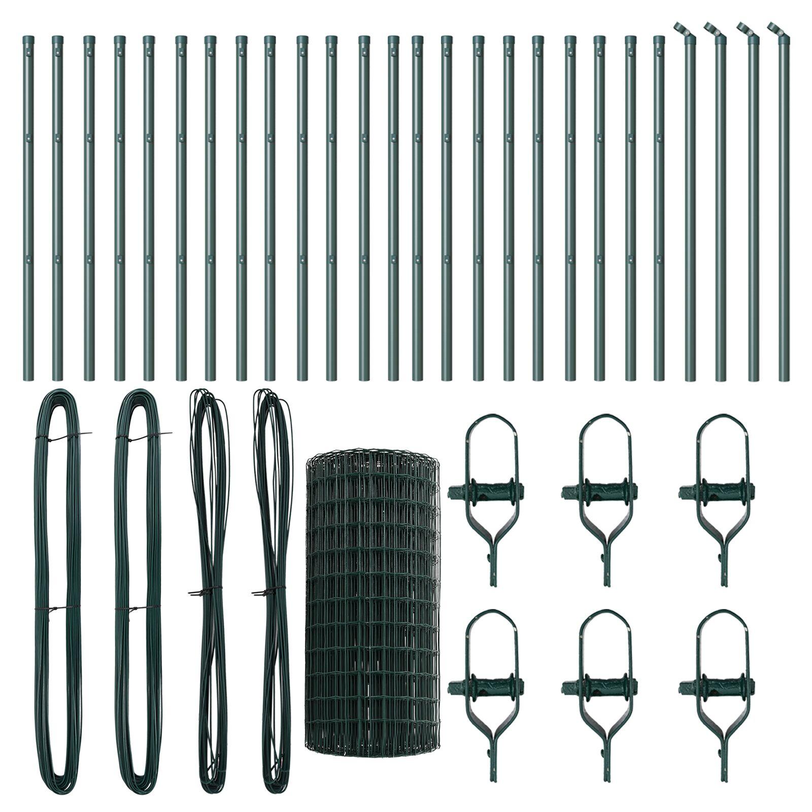 Euro Hegn med 13 Stolper 0.4x50 m Galvaniseret Stål Grøn