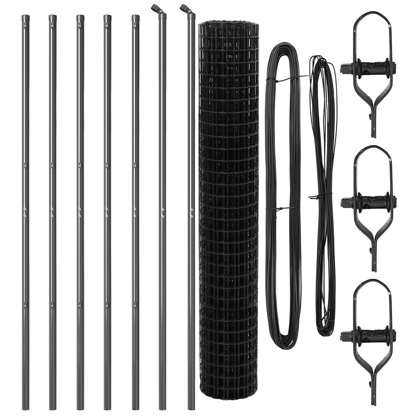 Euro Hegn med 7 Stænger 1.5x10 m Galvaniseret Stål Grå