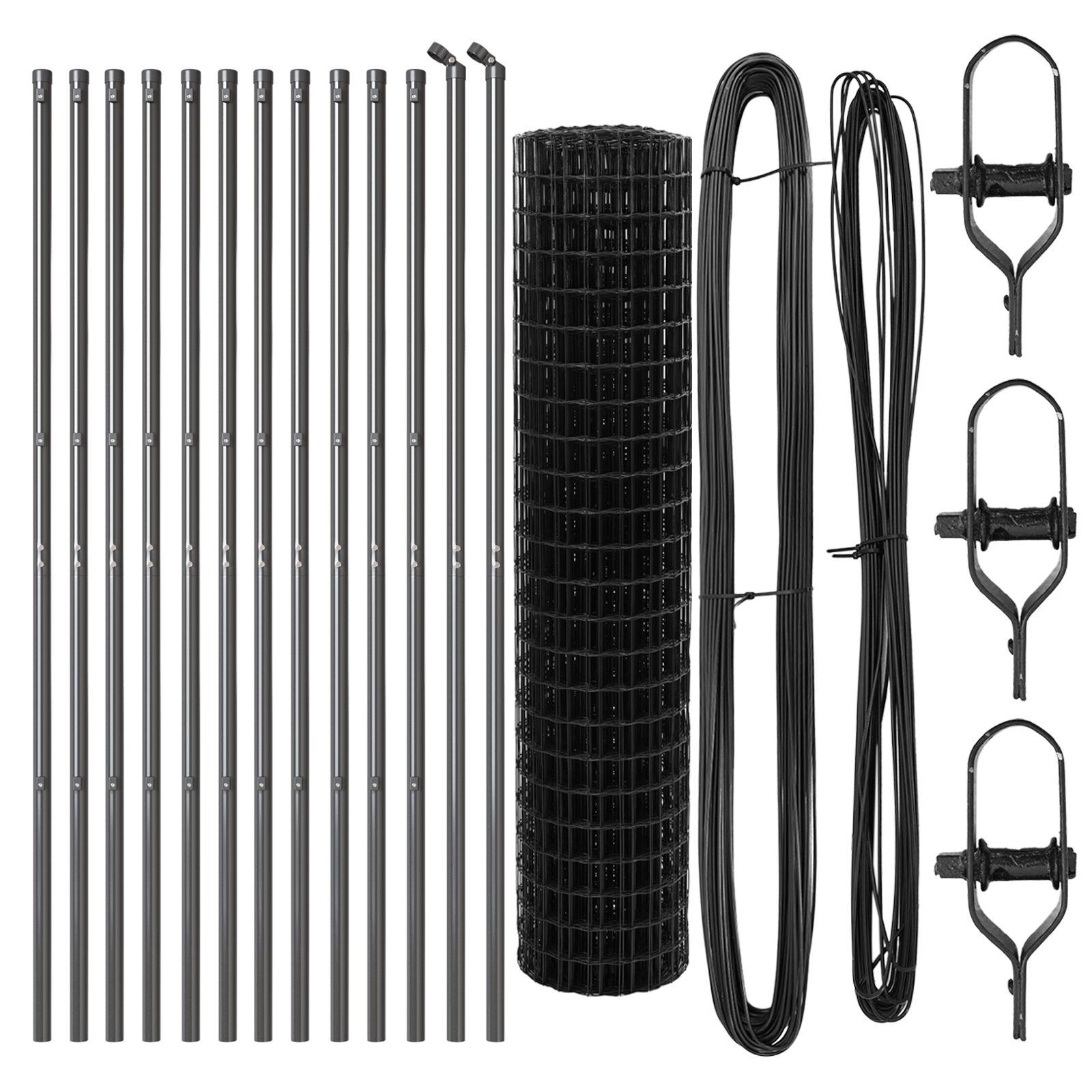 Euro Hegn med 13 Poster 1x25 m Galvaniseret Stål Grå