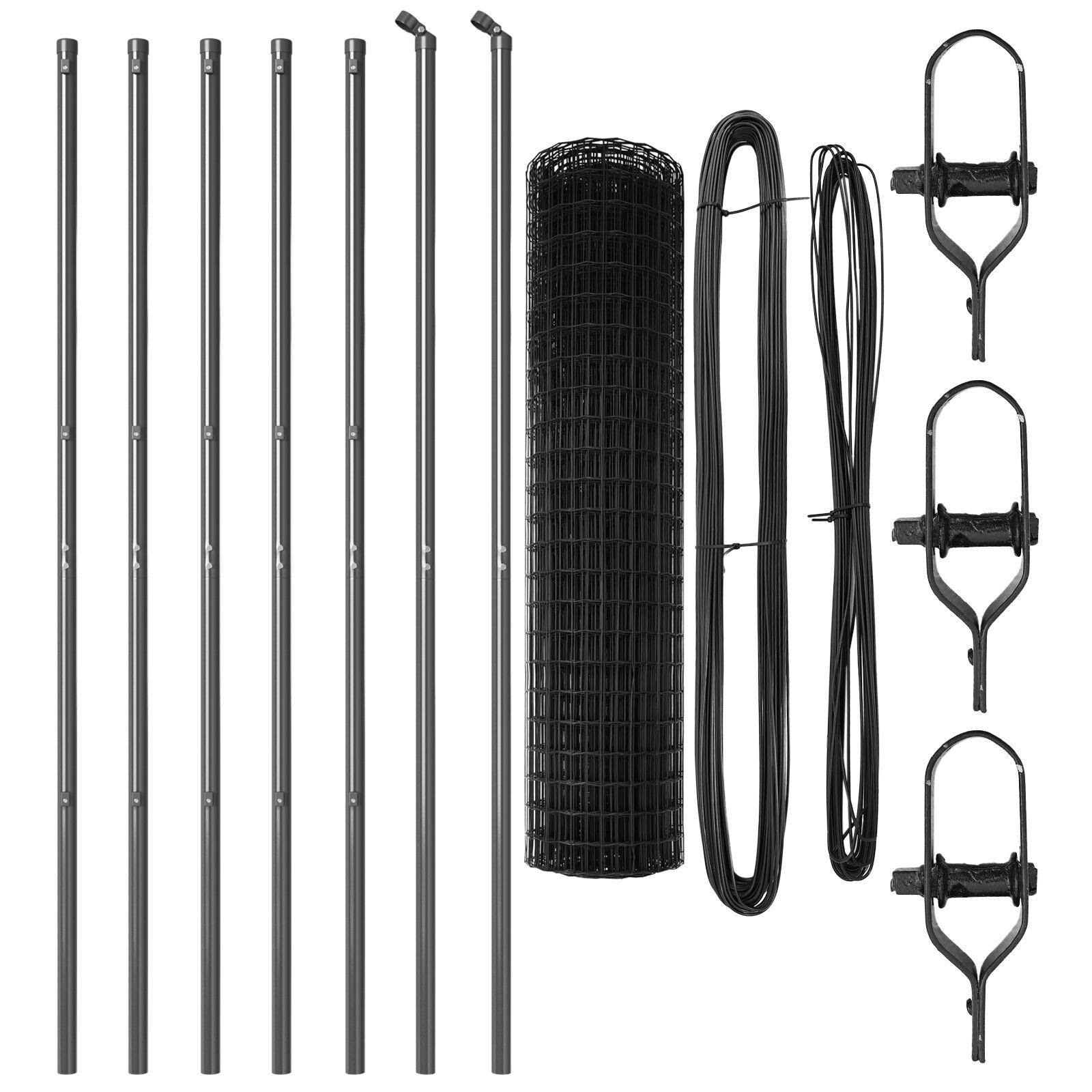 Eurohegn med 13 stolper 1.2x25 m Galvaniseret Stål Grå