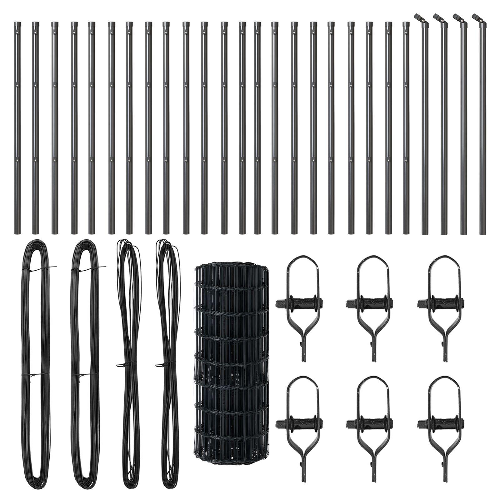 Euro Hegn med 13 Pæle 0.6x50 m Galvaniseret Stål i Grå