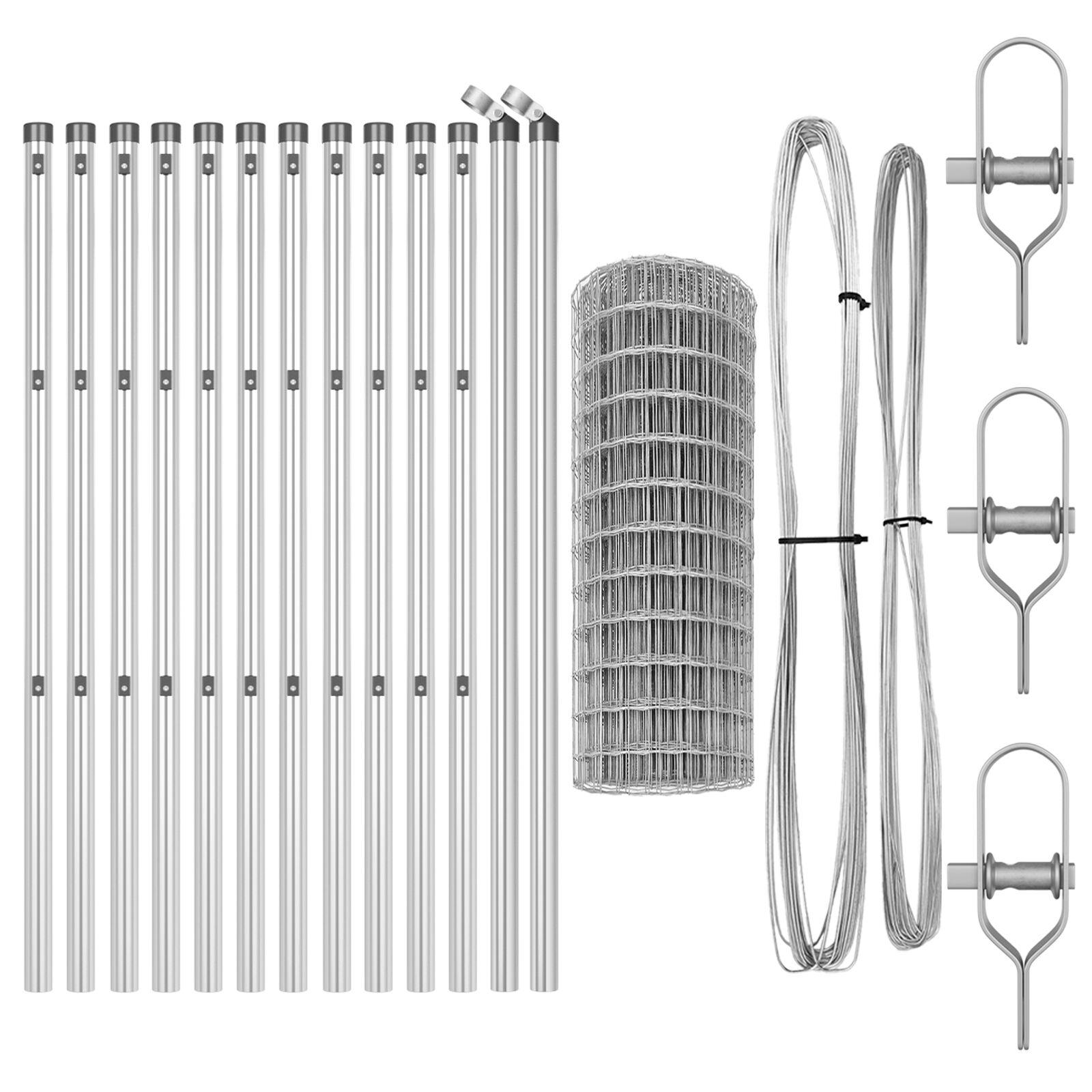 Euro Hegnet med 13 Poster 0,6x25 m Galvaniseret Stål