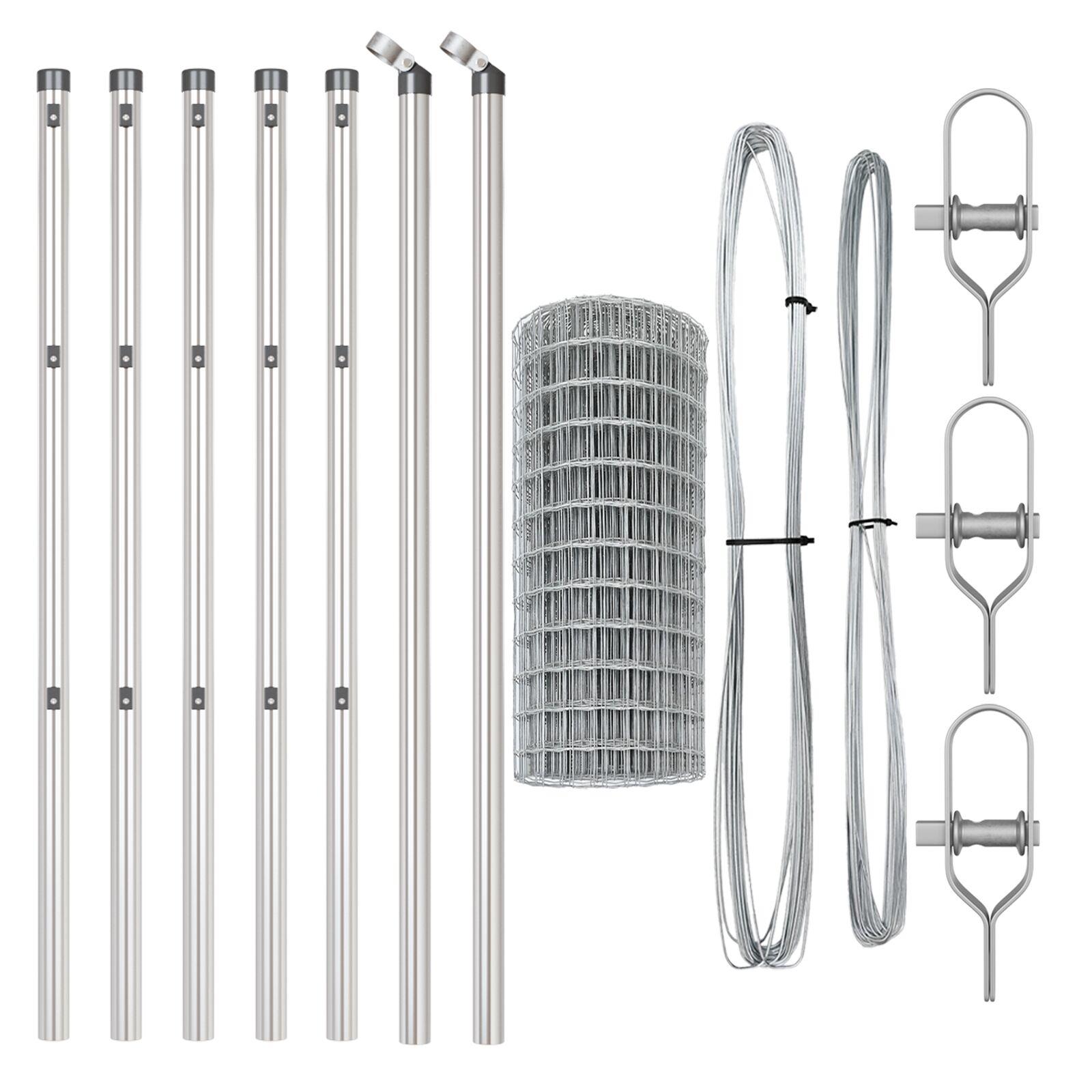 Euro Indhegning med 13 Poster 0.8x25 m Galvaniseret Stål