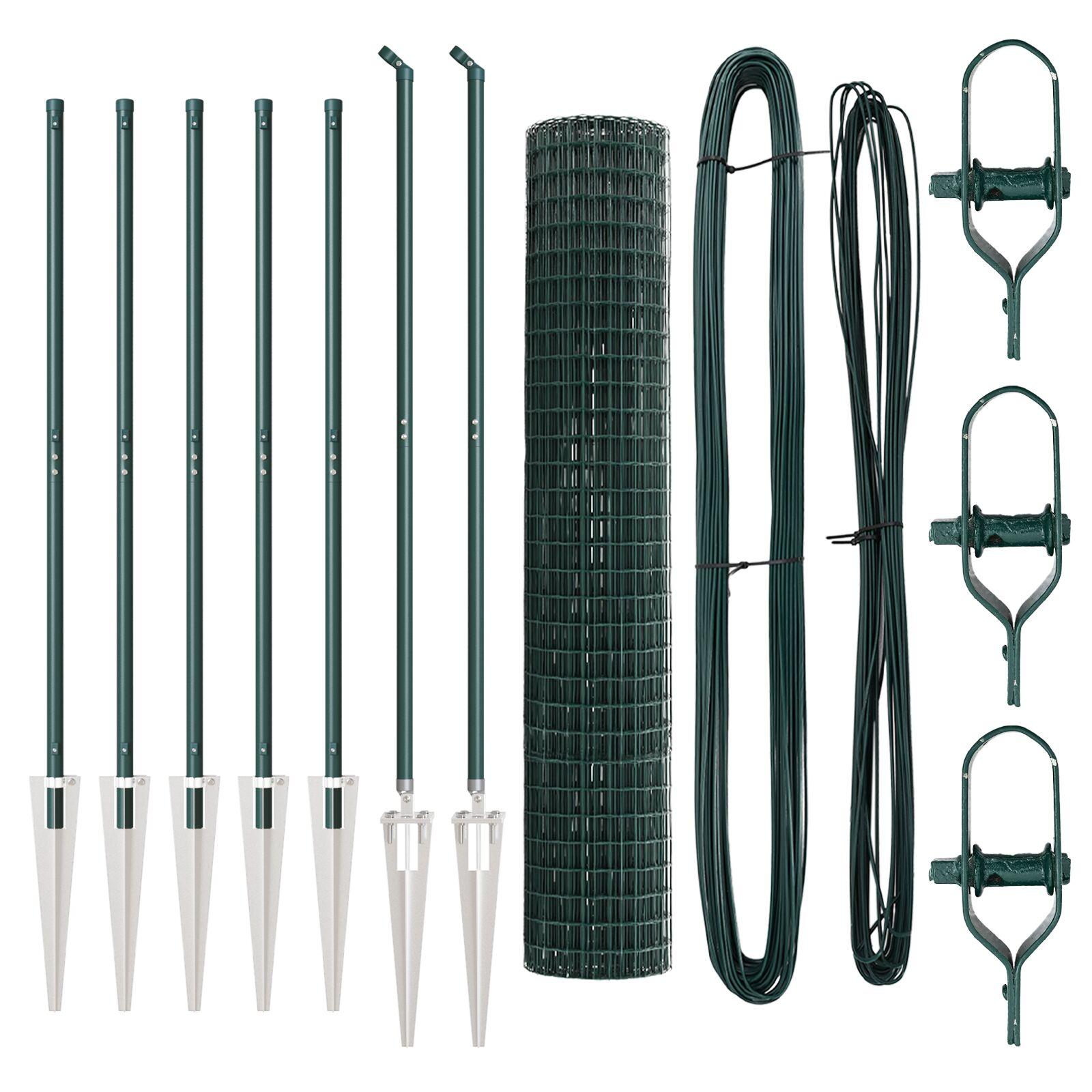 Euro Hegn med 7 Spike Posts 1.5x10 m Galvaniseret Stål Grøn