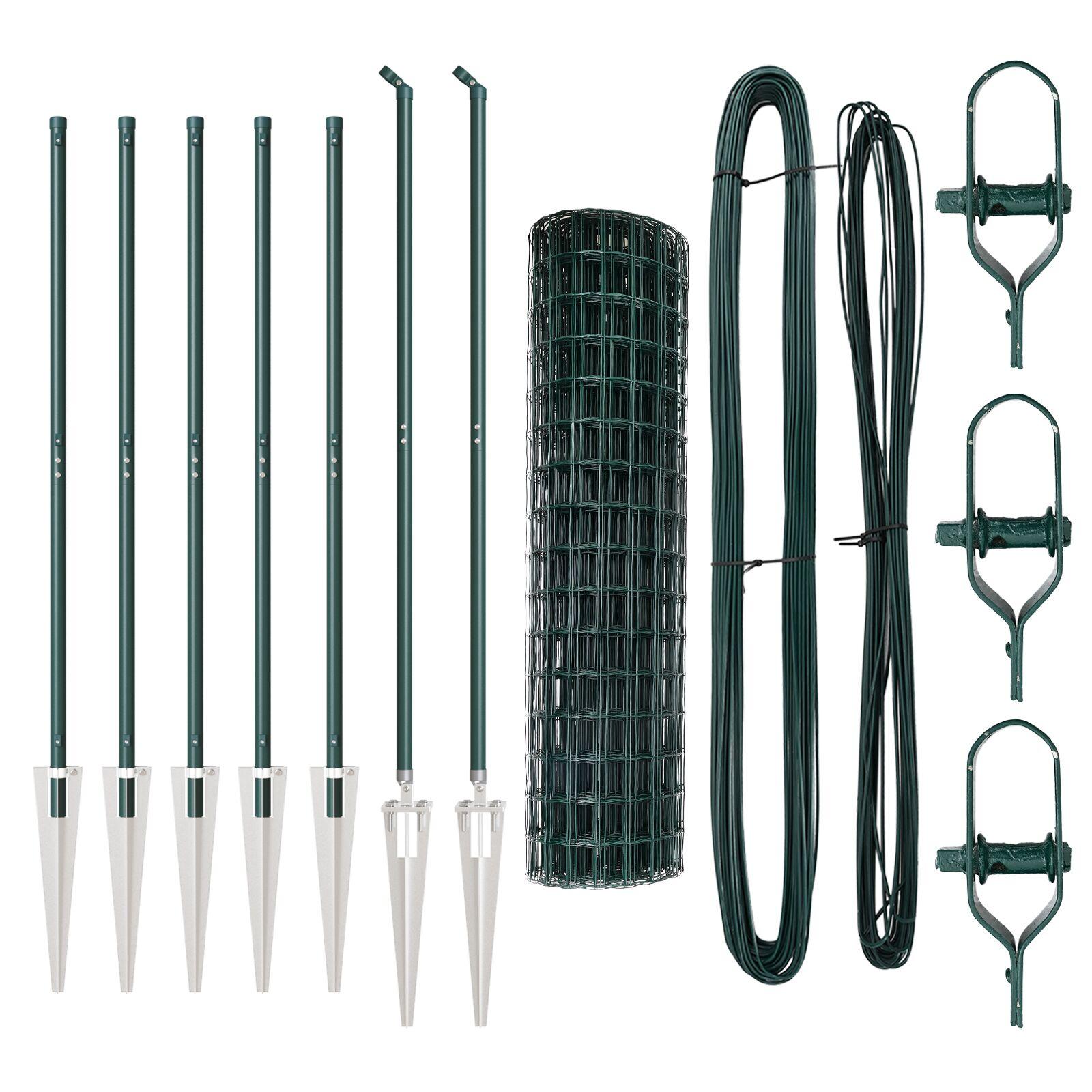 Euro Hegn med 7 Spidse Indlæg 1,2x10 m Galvaniseret Stål Grøn