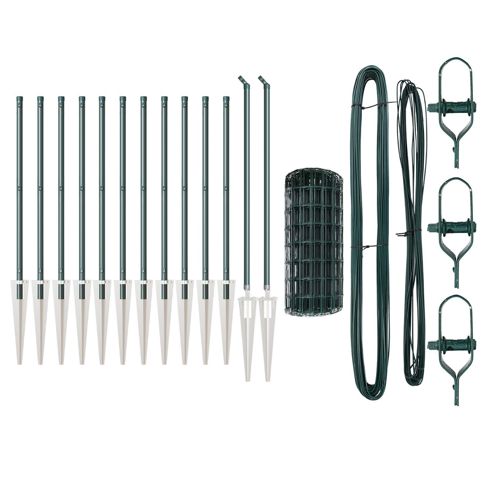 Euro Hegn med 13 Spike Poster 0.8x25 m Galvaniseret Stål Grøn