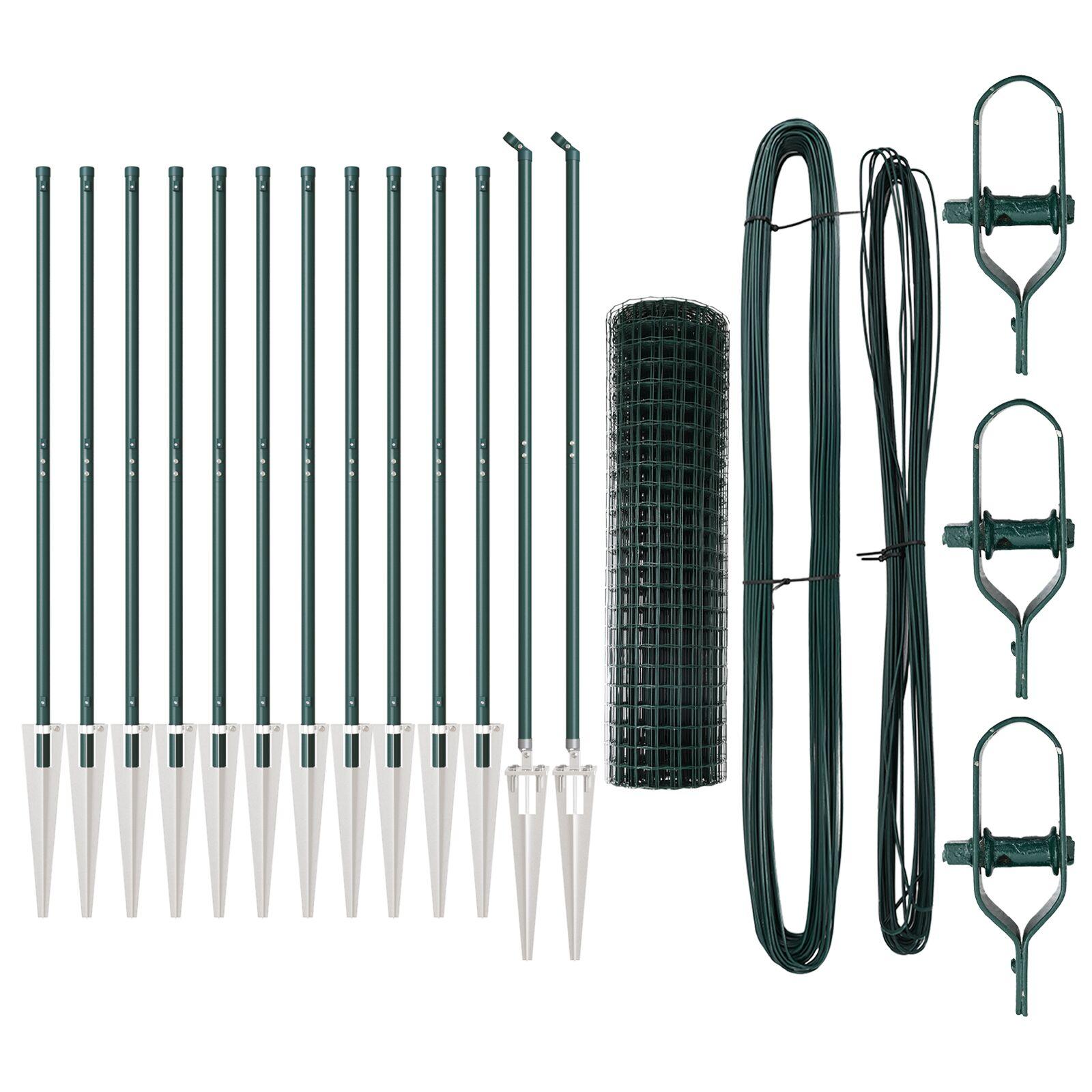 Euro Hegn Sæt af 2 Grøn Stål, Plastbelagt 25 x 1,2 m Holdbar