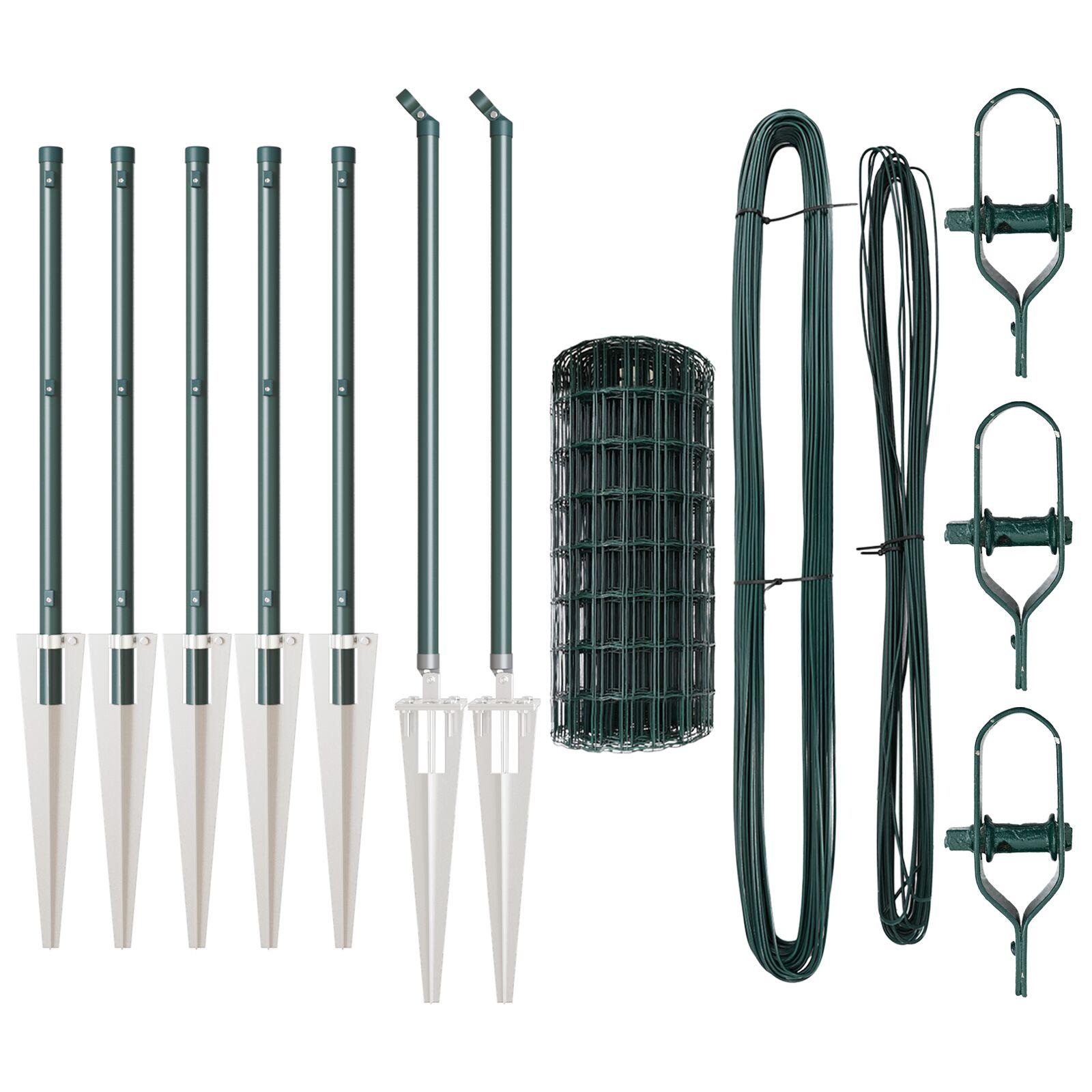 Euro Hegn med 7 Spike Posts 0.4x10 m Galvaniseret Stål Grøn