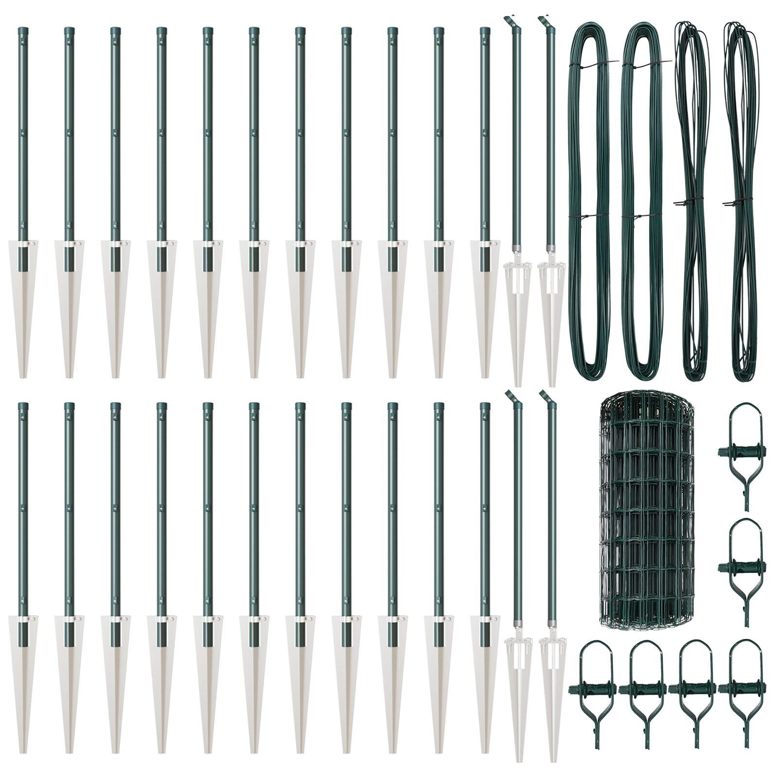 Euro Heg med 13 Spike Poster 0.4x50 m Galvaniseret Stål Grøn