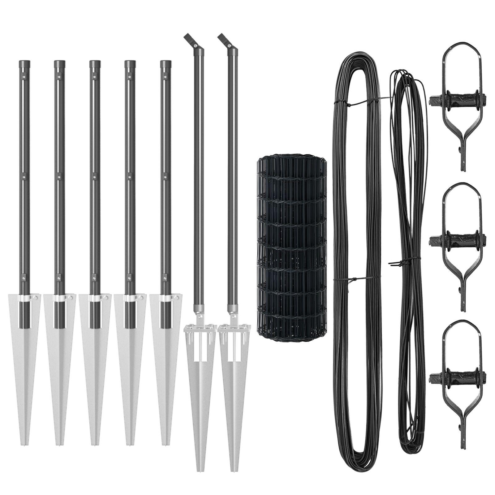 Euro Hegn med 7 Spike Posts 0.6x10 m Galvaniseret Stål Grå