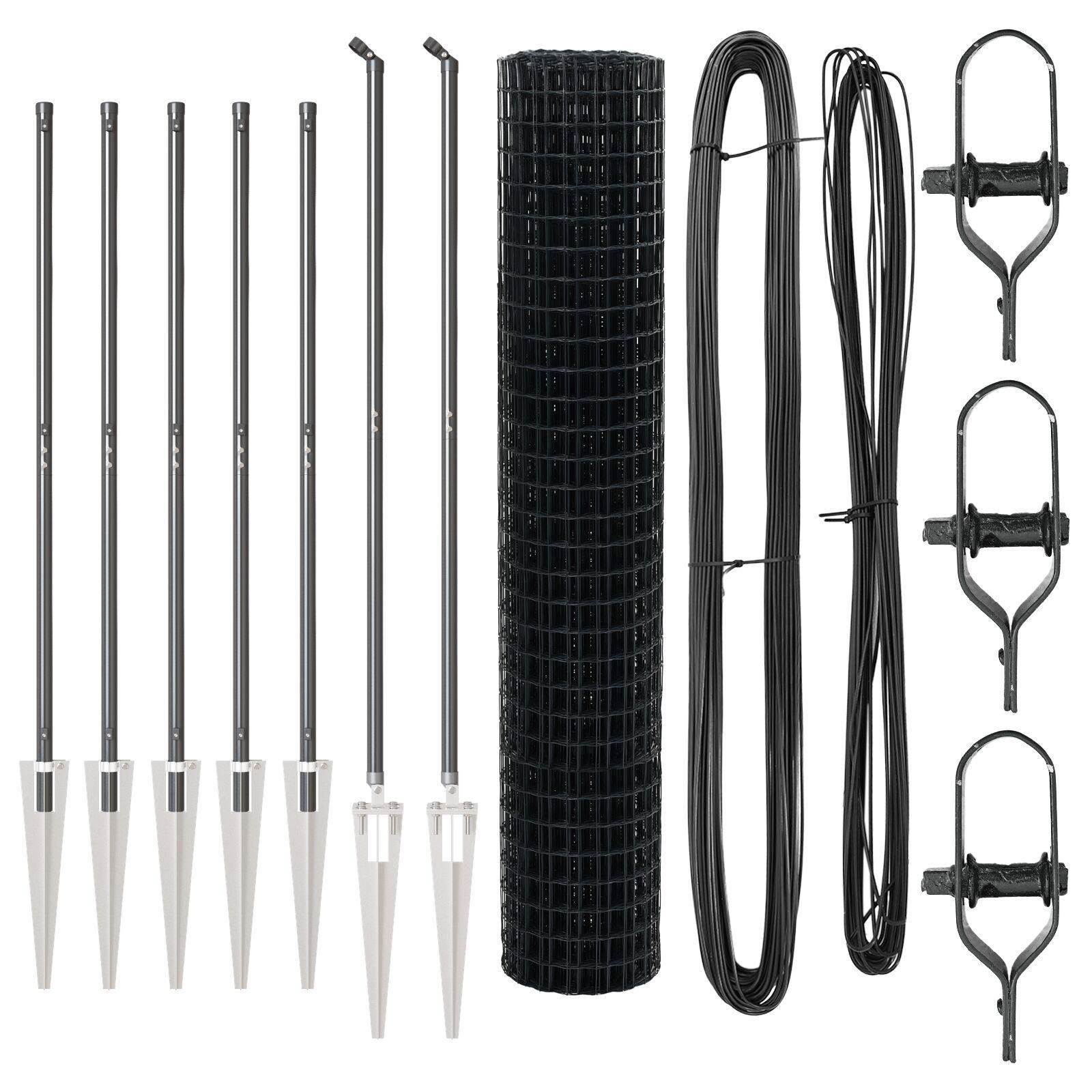 Euro Hegn med 7 Spike Posters 1.6x10 m Galvaniseret Stål Grå