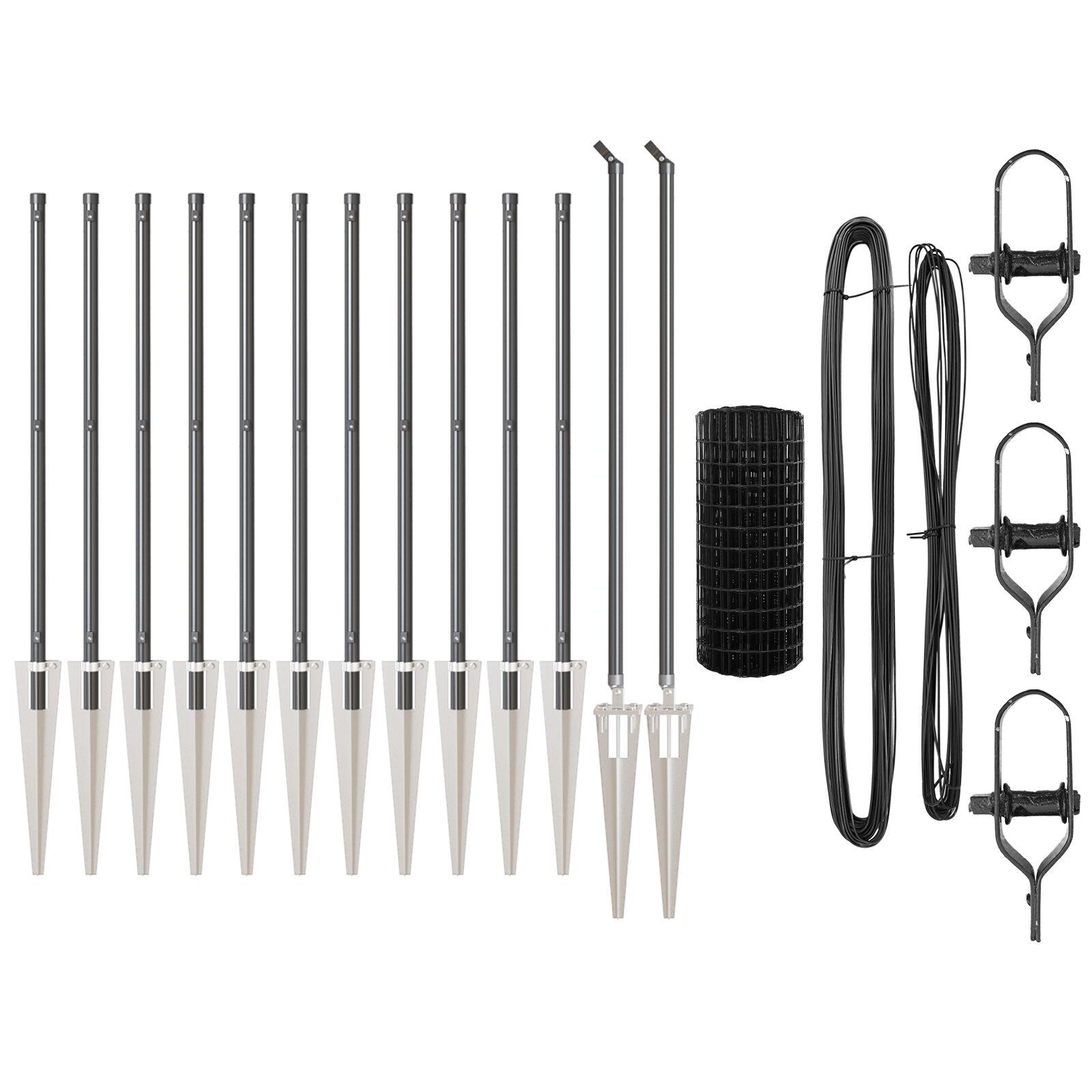 Euro Fence med 13 Spike Posts 0.4x25 m Galvaniseret Stål Grå
