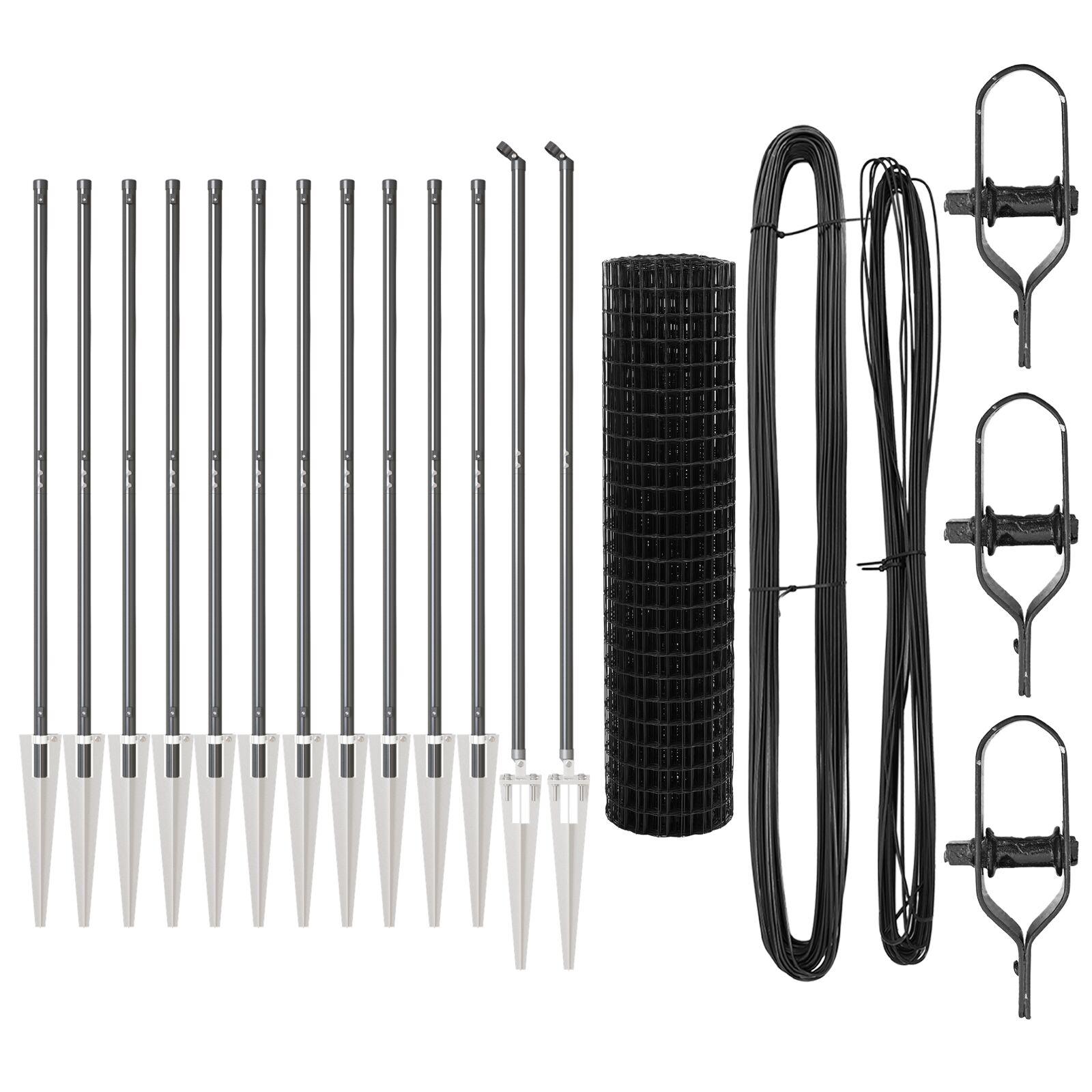 Euro Hegn med 13 Spike Posts 1,2x25 m Galvaniseret Stål Grå