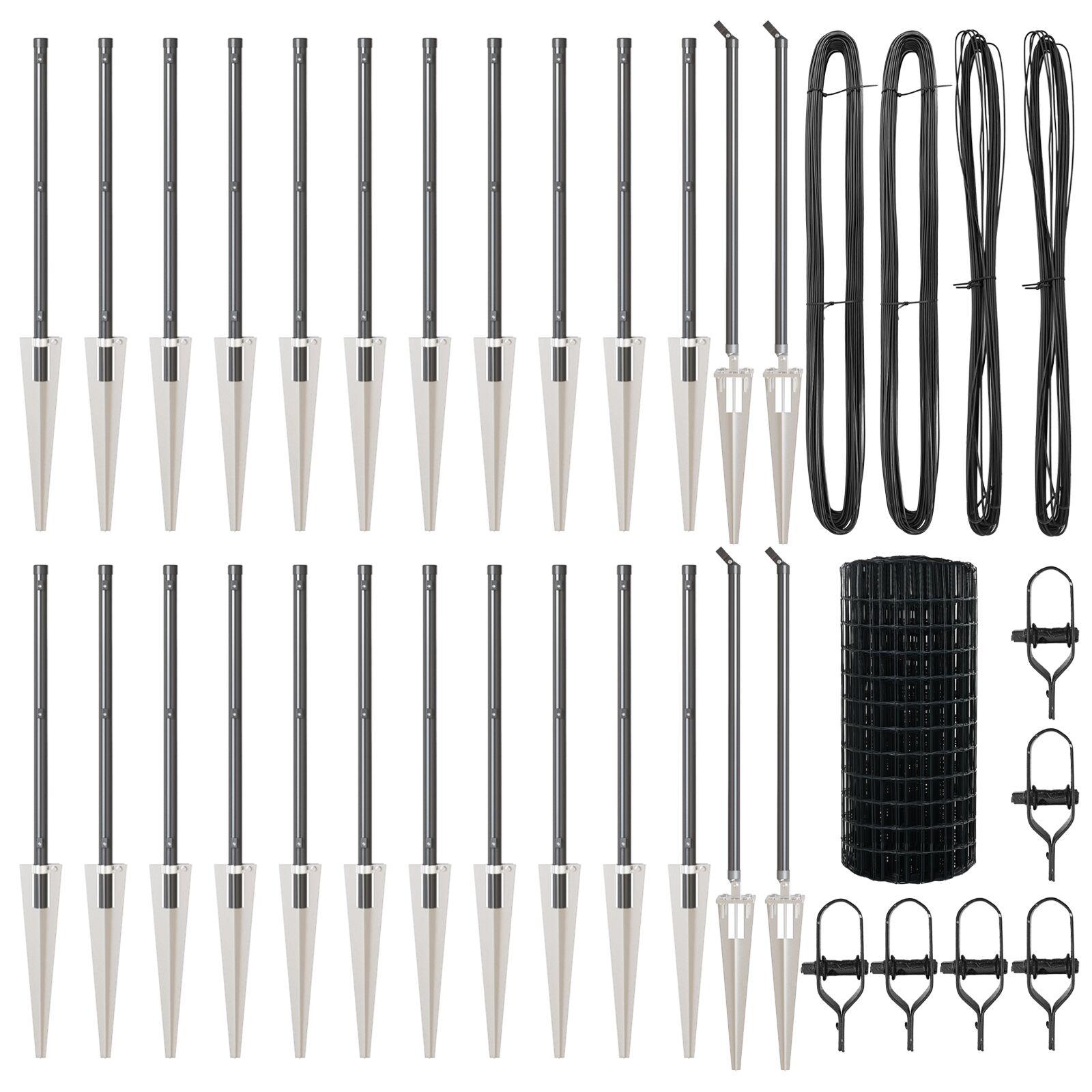 Euro Hegn med 13 Spidse Poster 0.4x50 m Galvaniseret Stål Grå