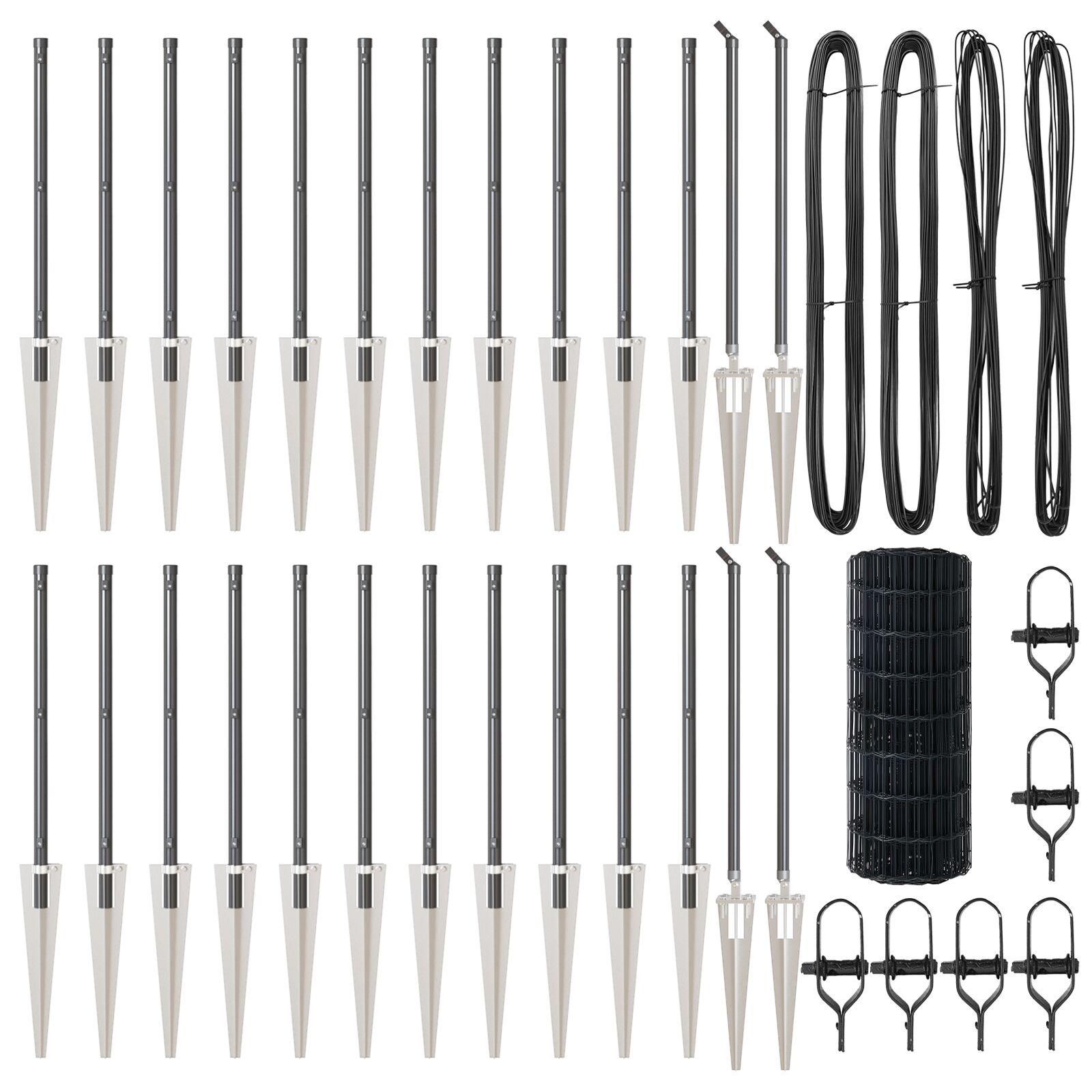 Euro hegn med 13 spidse stænger 0.6x50 m galvaniseret stål grå